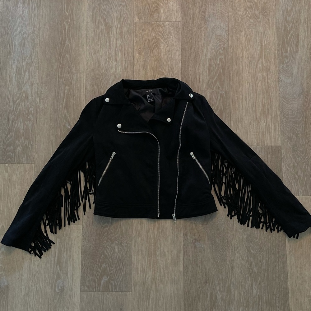 FOREVER 21 Fringe Western-Style Jacket